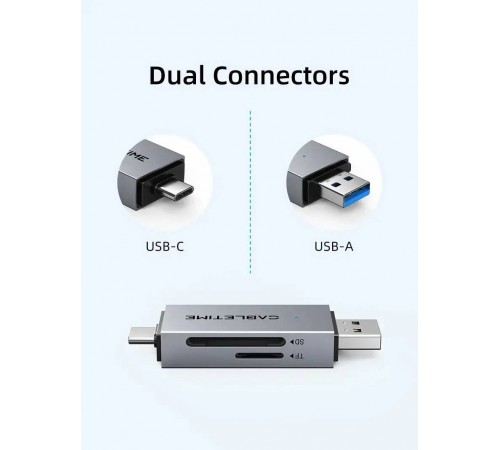 Кардрідер Cabletime USB3.0 A + USB Type-C, SD/TF, 5Gbps (CD40G)