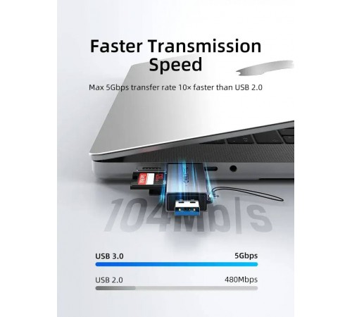 Кардрідер Cabletime USB3.0 A + USB Type-C, SD/TF, 5Gbps (CD40G)