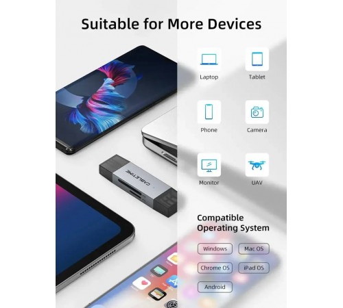 Кардрідер Cabletime USB3.0 A + USB Type-C, SD/TF, 5Gbps (CD40G)