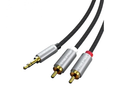 Кабель Cabletime 3.5 мм - 2xRCA (M/M), 1.8 м, Black (CF13K)