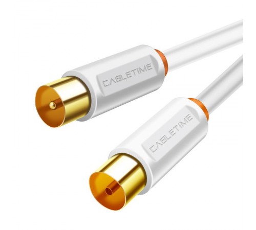 Кабель Cabletime Телевізійний, 2m, Male to Female, 75OHM, White (CF33L) Кабель Cabletime Телевізійний, 2m, Male to Female, 75OHM, White (CF33L)