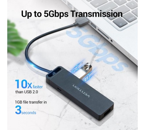 USB-хаб Vention CHLBB 4 ports Black