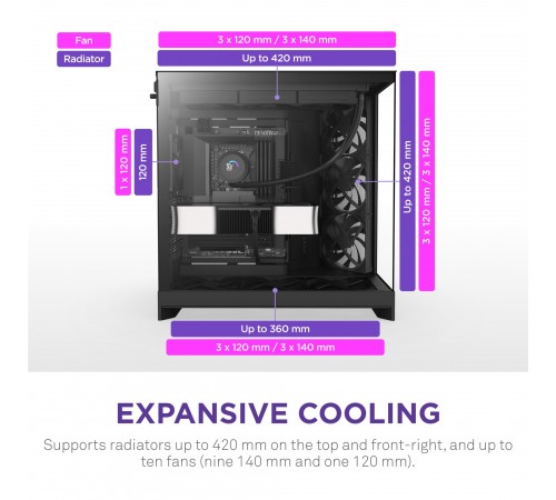 Корпус NZXT H9 Flow Black без БЖ (CM-H92FB-01)