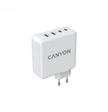 Мережевий зарядний пристрій Canyon H-100 (4USB) GaN PD 100W QC3.0 White (CND-CHA100W01)