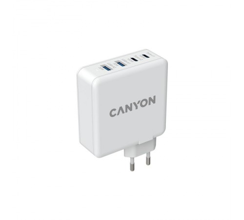 Мережевий зарядний пристрій Canyon H-100 (4USB) GaN PD 100W QC3.0 White (CND-CHA100W01) Мережевий зарядний пристрій Canyon H-100 (4USB) GaN PD 100W QC3.0 White (CND-CHA100W01)