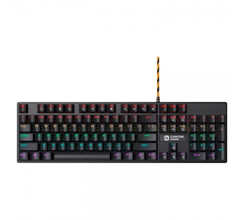 Клавіатура Canyon Deimos GK-4 Rainbow LED ENG/UKR USB Black (CND-SKB4-US) Клавіатура Canyon Deimos GK-4 Rainbow LED ENG/UKR USB Black (CND-SKB4-US)