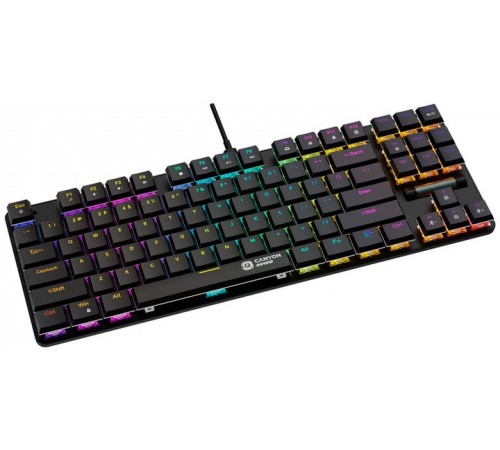 Клавіатура Canyon Cometstrike GK-50 RGB TKL ENG/UKR USB Black (CND-SKB50-US) Клавіатура Canyon Cometstrike GK-50 RGB TKL ENG/UKR USB Black (CND-SKB50-US)