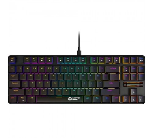 Клавіатура Canyon Cometstrike GK-50 RGB TKL ENG/UKR USB Black (CND-SKB50-US) Клавіатура Canyon Cometstrike GK-50 RGB TKL ENG/UKR USB Black (CND-SKB50-US)
