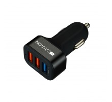 Автомобильний зарядний пристрій Canyon (3USB, 2.1A) Black (CNE-CCA07B)