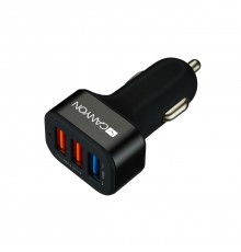 Автомобильний зарядний пристрій Canyon (3USB, 2.1A) Black (CNE-CCA07B)
