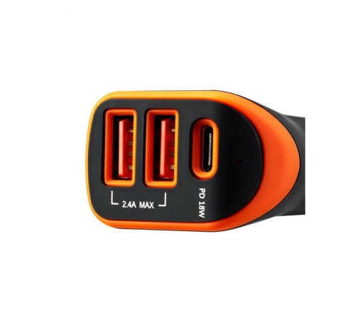 Автомобильний зарядний пристрій Canyon C-08 (3USB, 2.4A) Black Orange (CNE-CCA08BO) Автомобильний зарядний пристрій Canyon C-08 (3USB, 2.4A) Black Orange (CNE-CCA08BO)