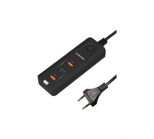 Мережевий зарядний пристрій Canyon H-10 (2USB, 2USB-C) Desk Black (CNE-CHA10B) Мережевий зарядний пристрій Canyon H-10 (2USB, 2USB-C) Desk Black (CNE-CHA10B)
