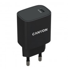 Мережевий зарядний пристрій Canyon H-20-02 (1USB, 3A) PD Black (CNE-CHA20B02)