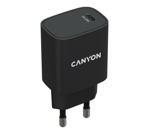 Мережевий зарядний пристрій Canyon H-20-02 (1USB, 3A) PD Black (CNE-CHA20B02) Мережевий зарядний пристрій Canyon H-20-02 (1USB, 3A) PD Black (CNE-CHA20B02)