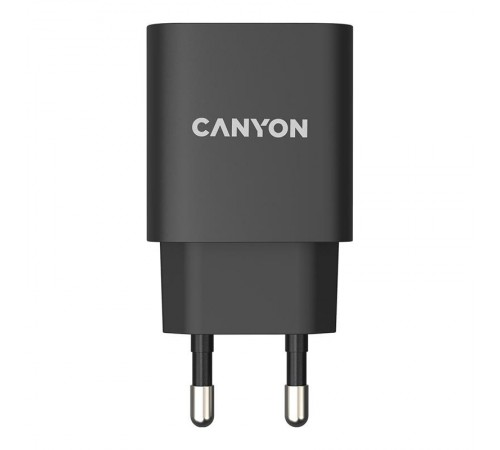 Мережевий зарядний пристрій Canyon H-20-02 (1USB, 3A) PD Black (CNE-CHA20B02) Мережевий зарядний пристрій Canyon H-20-02 (1USB, 3A) PD Black (CNE-CHA20B02)