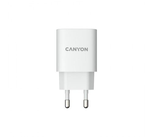 Мережевий зарядний пристрій Canyon H-20-02 (1USB, 3A) PD White (CNE-CHA20W02) Мережевий зарядний пристрій Canyon H-20-02 (1USB, 3A) PD White (CNE-CHA20W02)