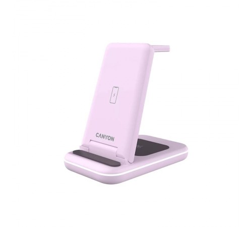 Бездротовий зарядний пристрій Canyon WS-304 15W 2in1 Iced Pink (CNS-WCS304IP) Бездротовий зарядний пристрій Canyon WS-304 15W 2in1 Iced Pink (CNS-WCS304IP)