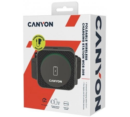 Бездротовий зарядний пристрій Canyon WS-305 15W Black (CNS-WCS305B) Бездротовий зарядний пристрій Canyon WS-305 15W Black (CNS-WCS305B)
