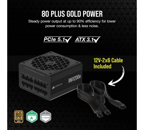 Блок живлення Corsair RM1200e PCIE5 1200W (CP-9020258-EU)