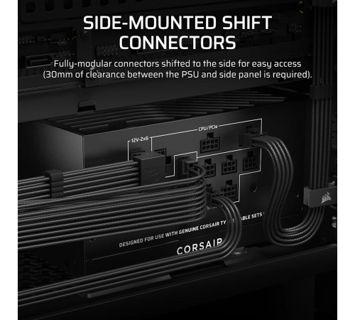 Блок живлення Corsair RM1000x Shift ATX 3.1 1000W (CP-9020300-EU)