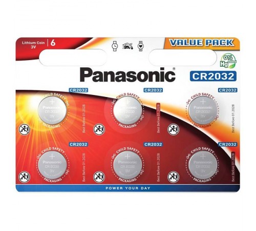 Батарейка Panasonic Lithium Power CR 2032 BL 6шт Батарейка Panasonic Lithium Power CR 2032 BL 6шт