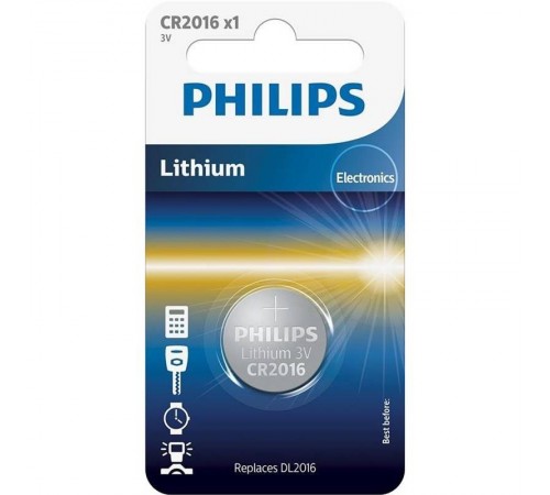 Батарейка Philips Lithium CR 2016 BL 1шт Батарейка Philips Lithium CR 2016 BL 1шт