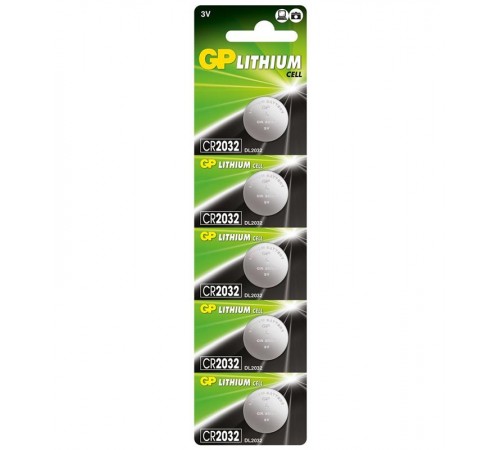 Батарейка GP Batteries CR-2032 bat(3B) Lithium 5 шт (CR2032-2CPU5)