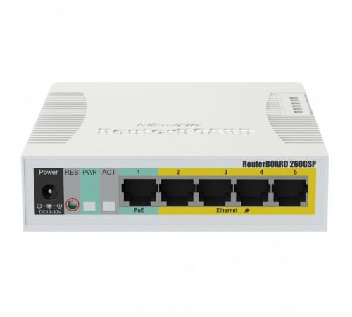 Комутатор MikroTik CSS106-1G-4P-1S (RB260GSP) Комутатор MikroTik CSS106-1G-4P-1S (RB260GSP)