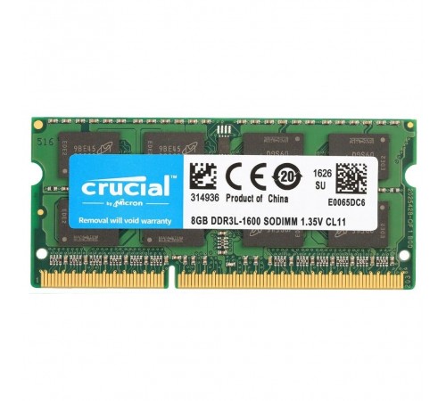 Модуль пам`ятi SO-DIMMDDR3L 8GB/1600 Crucial (CT102464BF160B.C16FPD)