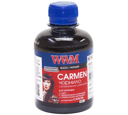 Чорнило WWM Universal Carmen для Сanon серій PIXMA iP/iX/MP/MX/MG Black (CU/B) 200г