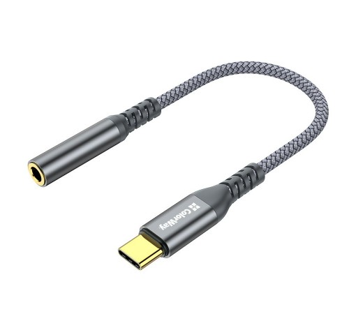 Адаптер ColorWay USB Type-C - 3.5 мм (M/F), 0.14 м, Gray (CW-AD-CJ) Адаптер ColorWay USB Type-C - 3.5 мм (M/F), 0.14 м, Gray (CW-AD-CJ)