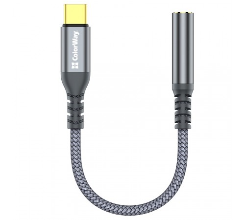 Адаптер ColorWay USB Type-C - 3.5 мм (M/F), 0.14 м, Gray (CW-AD-CJ) Адаптер ColorWay USB Type-C - 3.5 мм (M/F), 0.14 м, Gray (CW-AD-CJ)