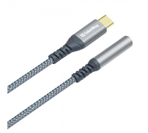 Адаптер ColorWay USB Type-C - 3.5 мм (M/F), 0.14 м, Gray (CW-AD-CJ) Адаптер ColorWay USB Type-C - 3.5 мм (M/F), 0.14 м, Gray (CW-AD-CJ)