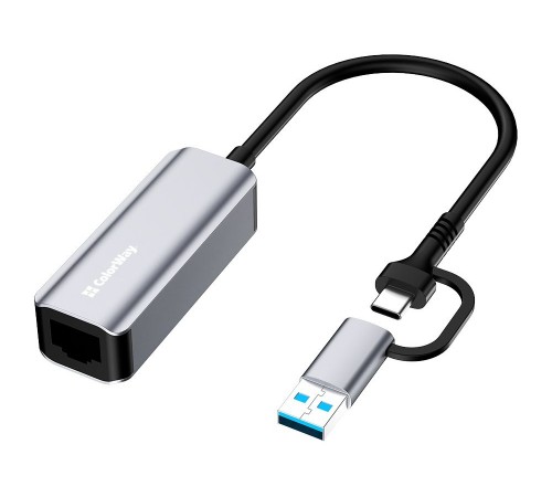Мережевий адаптер ColorWay USB-A/USB-С 3.0 - RJ45 (CW-AD-CRG) Мережевий адаптер ColorWay USB-A/USB-С 3.0 - RJ45 (CW-AD-CRG)