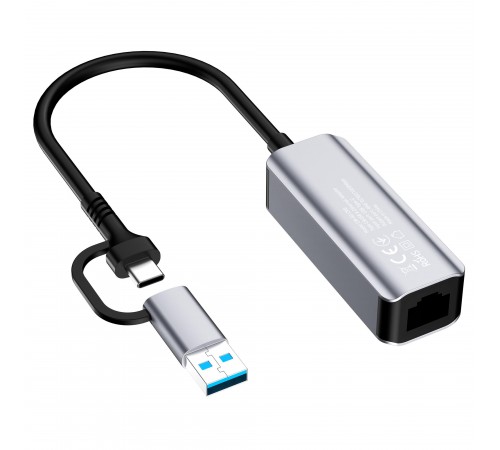 Мережевий адаптер ColorWay USB-A/USB-С 3.0 - RJ45 (CW-AD-CRG) Мережевий адаптер ColorWay USB-A/USB-С 3.0 - RJ45 (CW-AD-CRG)