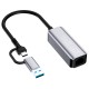 Мережевий адаптер ColorWay USB-A/USB-С 3.0 - RJ45 (CW-AD-CRG)