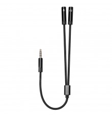 Адаптер ColorWay 3.5 мм - 2х3.5 мм (M/F), 0.28 м, Black (CW-AD-J2FJ)