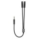 Адаптер ColorWay 3.5 мм - 2х3.5 мм (M/F), 0.28 м, Black (CW-AD-J2FJ)