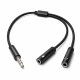 Адаптер ColorWay 3.5 мм - 2х3.5 мм (M/F), 0.28 м, Black (CW-AD-J2FJ)