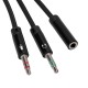 Адаптер ColorWay 3.5 мм - 2х3.5 мм (F/M), 1 м, Black (CW-AD-J2MJ)