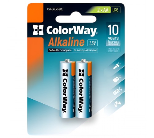Батарейка ColorWay Alkaline Power AA/LR06 BL 2шт