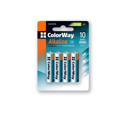 Батарейка ColorWay Alkaline Power AA/LR06 BL 4шт Батарейка ColorWay Alkaline Power AA/LR06 BL 4шт