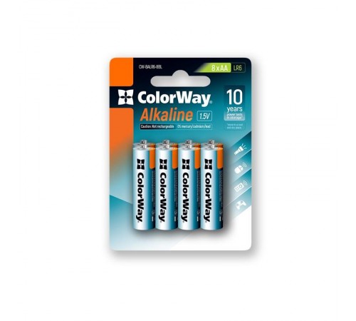Батарейка ColorWay Alkaline Power AA/LR06 BL 8шт Батарейка ColorWay Alkaline Power AA/LR06 BL 8шт