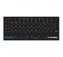 Наліпки на клавіатуру СolorWaу непрозора чорна, біло-синя (CW-BWBL)