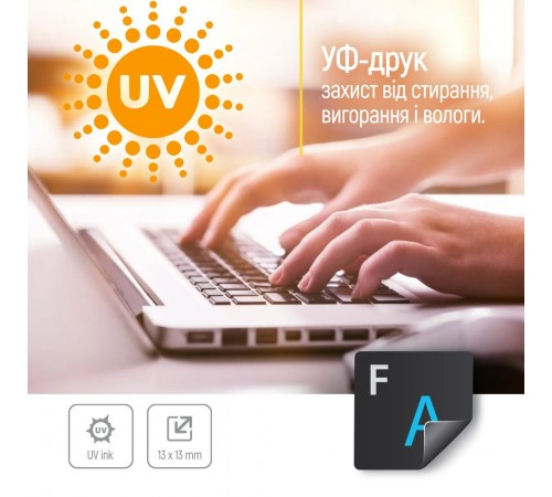 Наліпки на клавіатуру СolorWaу непрозора чорна, біло-синя (CW-BWBL)
