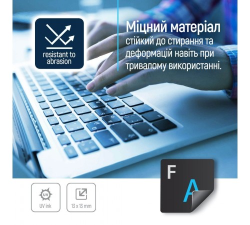 Наліпки на клавіатуру СolorWaу непрозора чорна, біло-синя (CW-BWBL)