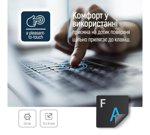 Наліпки на клавіатуру СolorWaу непрозора чорна, біло-синя (CW-BWBL)