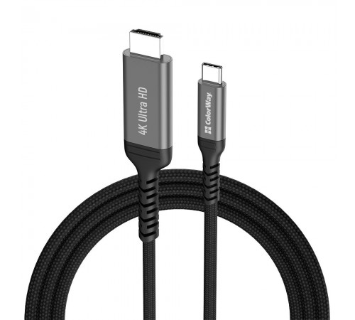 Кабель ColorWay HDMI - USB Type-C (M/M), 4K/60 Гц, 2 м, Black (CW-CBCHD077-BK) Кабель ColorWay HDMI - USB Type-C (M/M), 4K/60 Гц, 2 м, Black (CW-CBCHD077-BK)