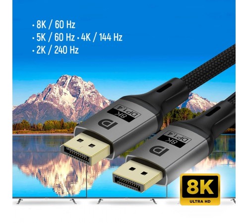 Кабель ColorWay DisplayPort-DisplayPort V1.4 8K 1.5м, Black (CW-CBDP093-BK)