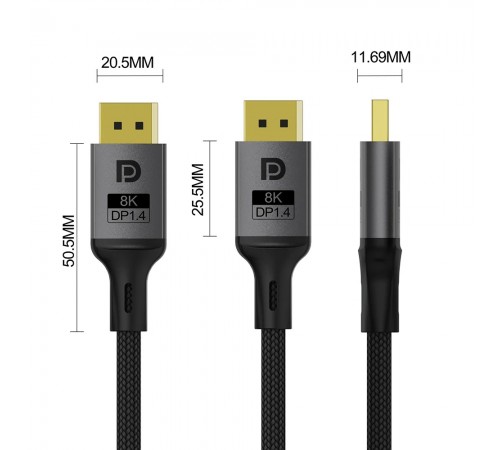 Кабель ColorWay DisplayPort-DisplayPort V1.4 8K 1.5м, Black (CW-CBDP093-BK)
